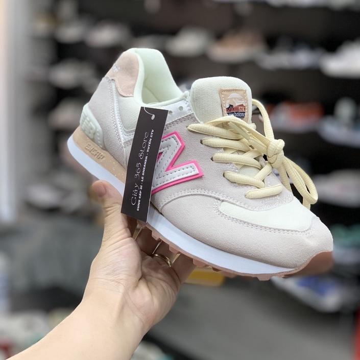 Giày thể thao nữ, Giày New Balance 574 lô gô hồng size 36-39