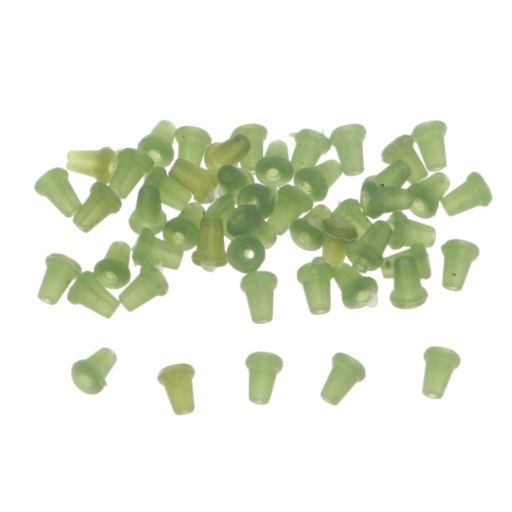50pcs Carp Rig Ring Stops Rubber Shank Hook Stops Beads Buffer Baits Holder
