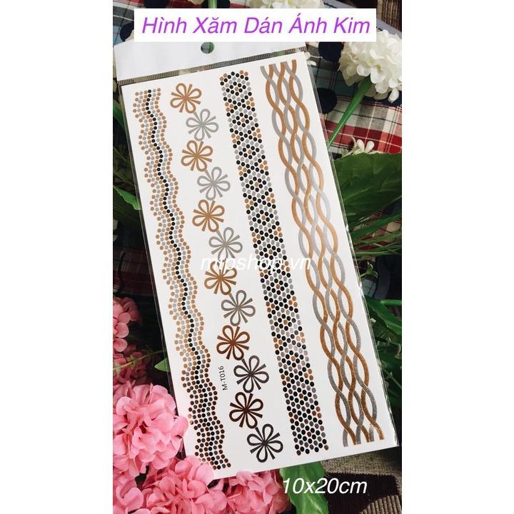 Hình xăm dán ánh kim (tattoo gold) cao cấp 15x21cm