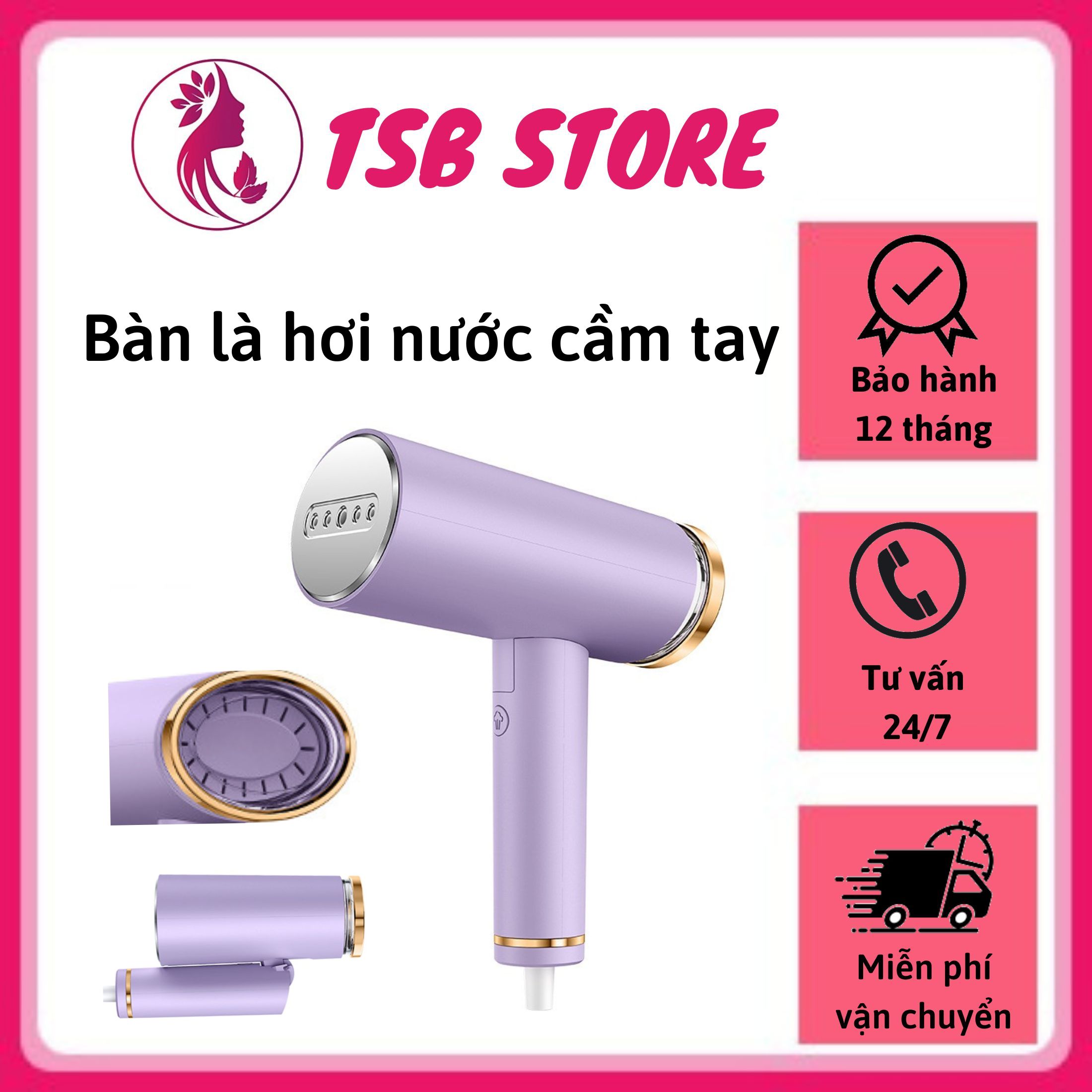 Bàn là hơi nước cầm tay cao cấp Chigo - Máy là hơi nước cầm tay công suất lớn 1200W - Bàn ủi hơi nước thông minh, gấp gọn tiết kiệm không gian, bình nước tháo rời -tặng kèm đầu chuyển đổi