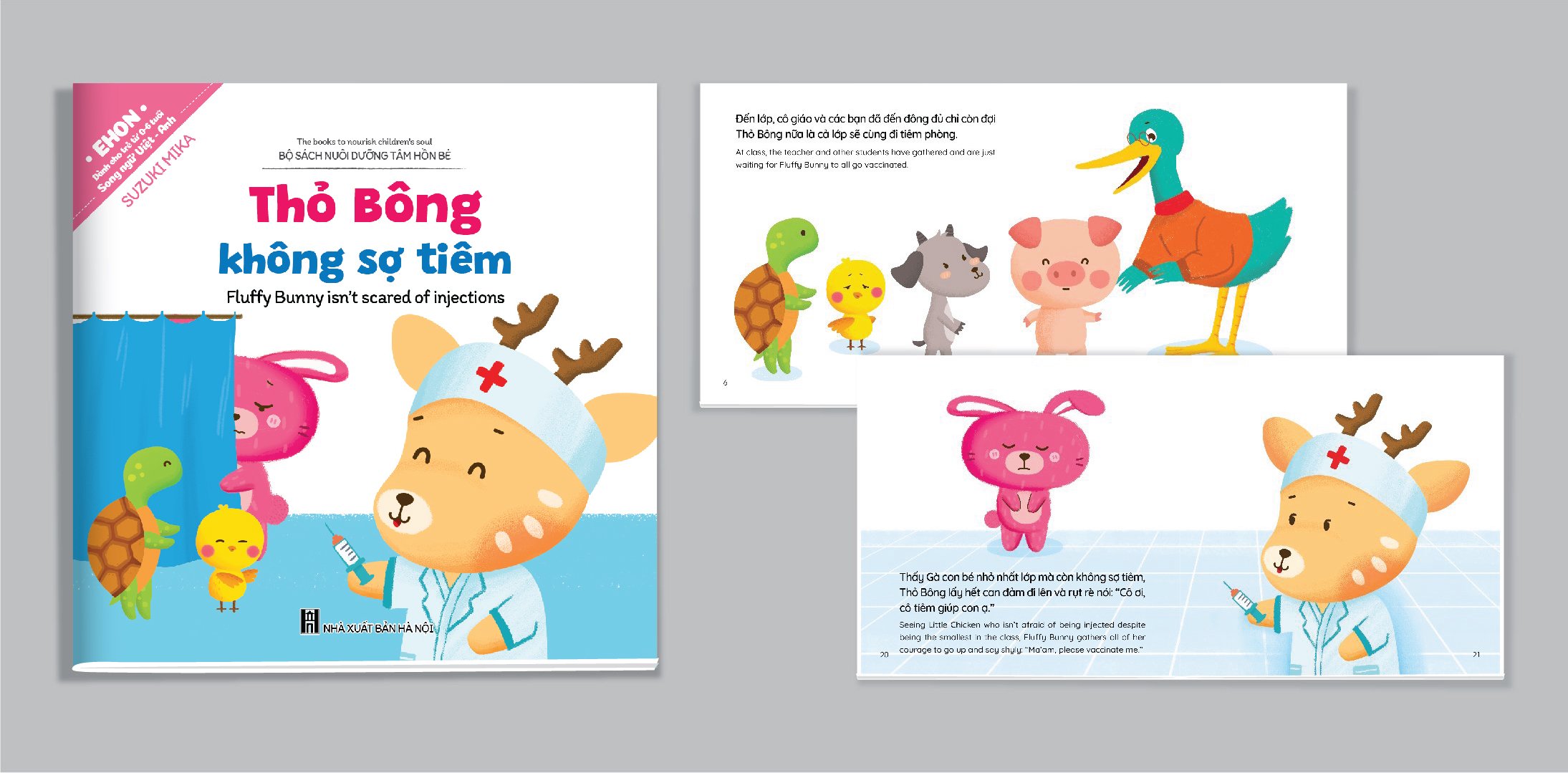 Bộ Ehon song ngữ Anh - Việt (5 cuốn Thỏ Bông) - Có file nghe kể - Bộ sách nuôi dưỡng tâm hồn bé 0 - 6 tuổi