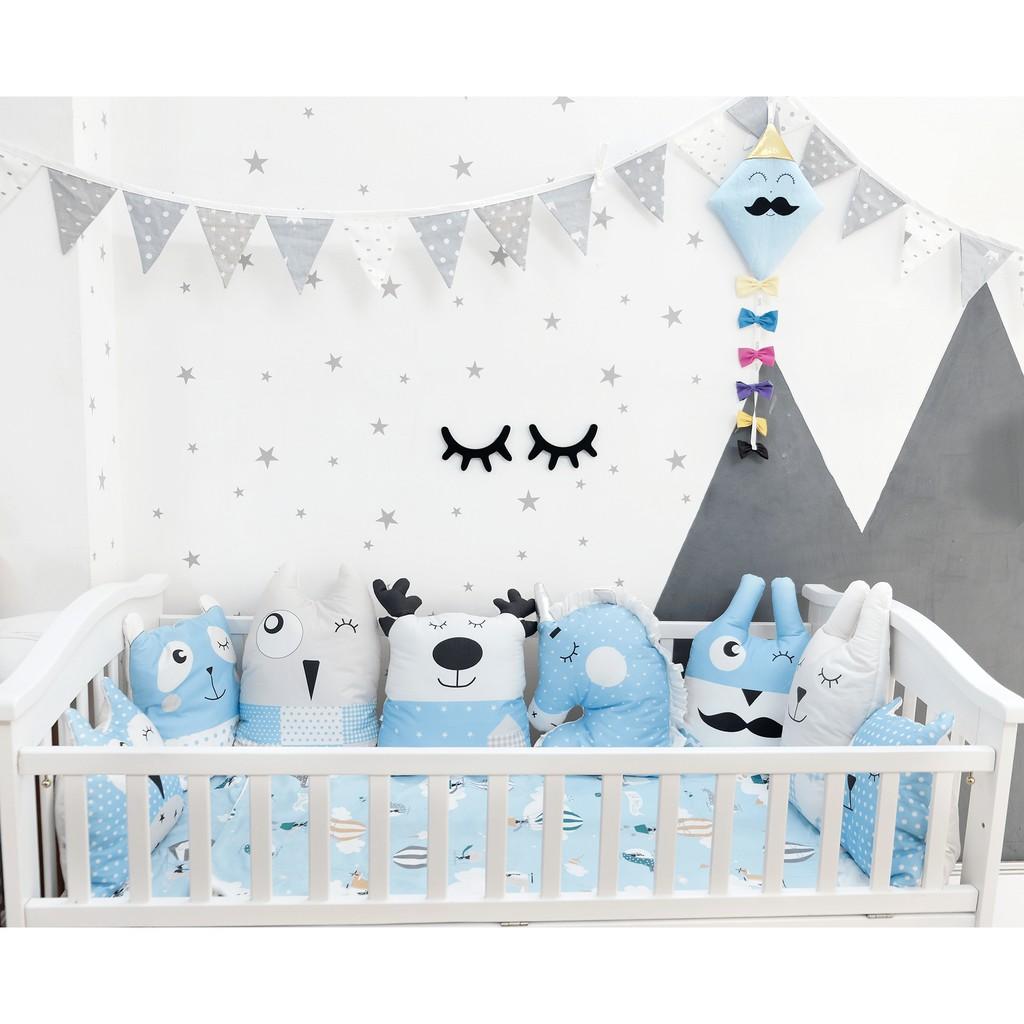 Quây cũi vải hình con thú cho bé RUNA KIDS - Chất liệu Cotton cao cấp, giúp hạn chế va đập, bảo vệ an toàn cho bé