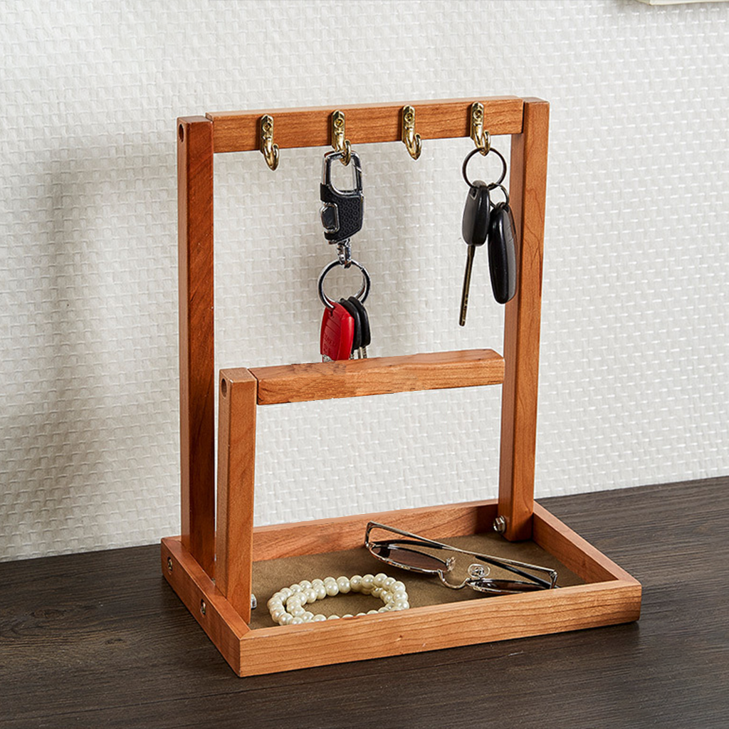 Mail Sorter Desktop Mail &amp; Key Holder Organizer with Key Hooks 228x150x260mm