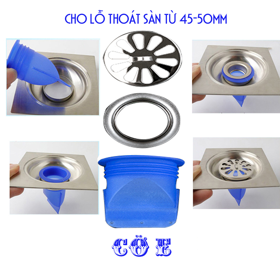 Silicone thoát sàn chống mùi, ngăn côn trùng vi khuẩn chui lên lắp thoát sàn Nhà tắm, ống xả nước máy giặt, chậu rửa mặt - Phiên bản nâng cấp thế hệ 2 - Model S121 - Xuất xứ: Hàn Quốc