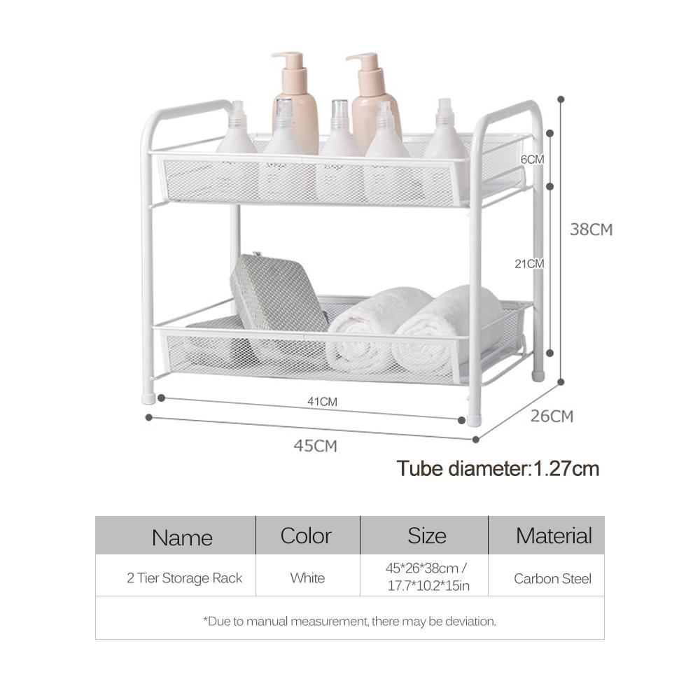 Kệ để đồ 2 tầng 45 * 26 * 38CM, tiết kiệm diện tích, sức chứa lớn, bằng thép carbon có độ bền cao