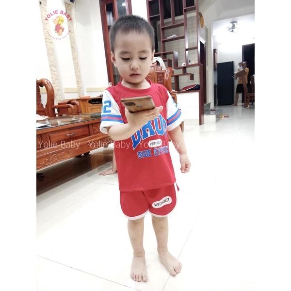 Bộ quần áo thể thao cotton thông hơi cao cấp cho bé trai 8kg-18kg