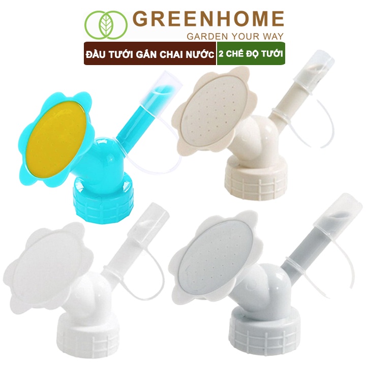 Đầu vòi tưới cây gắn chai nước, 2 chế độ tiện lợi, có nắp đậy |Greenhome