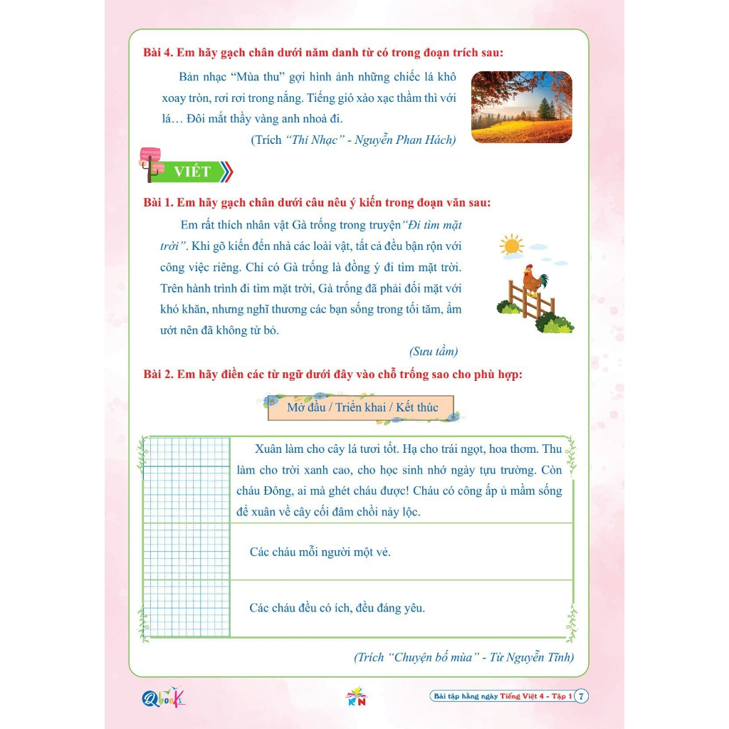 Sách - Bài Tập Hằng Ngày Tiếng Việt 4 - Tập 1