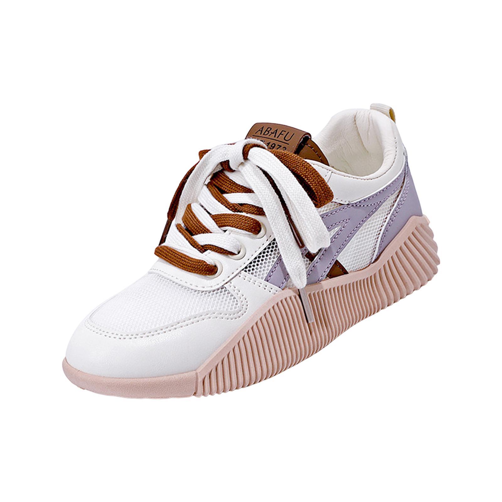 Platform Sneakers for Women Outdoor Walking Shoes Round Toe Athletic Sport Shoes Thick Soled Fashion Trainers for Running Work