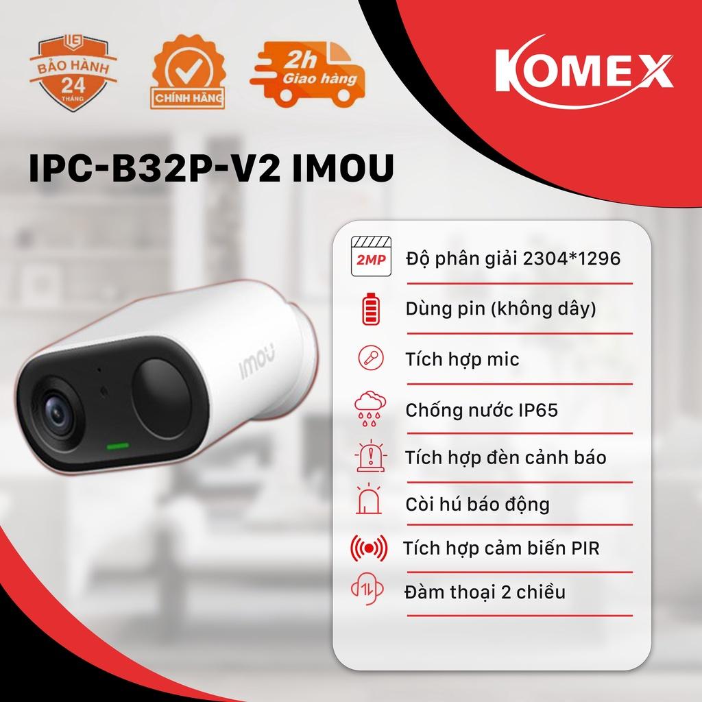 Camera hoàn toàn không dây Dùng Pin IPC-B32P-V2 Cell Go iMOU 4 tháng cho một lần sạc