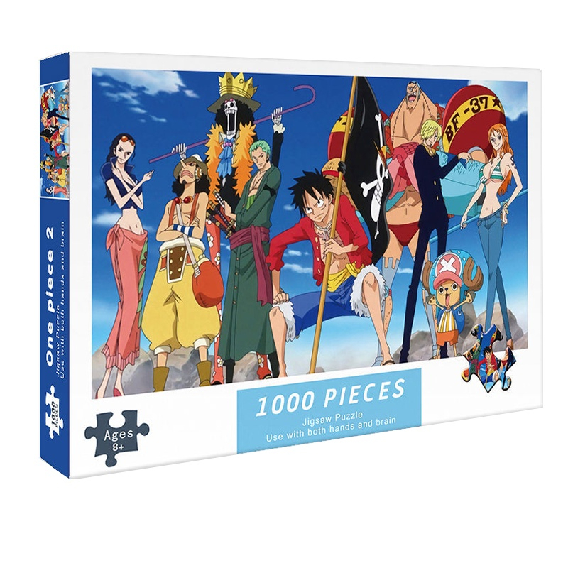 Tranh ghép xếp hình 1000 mảnh hoạt hình onepiece team mũ rơm - Đồ chơi phát triển tư duy quà tặng cho bé