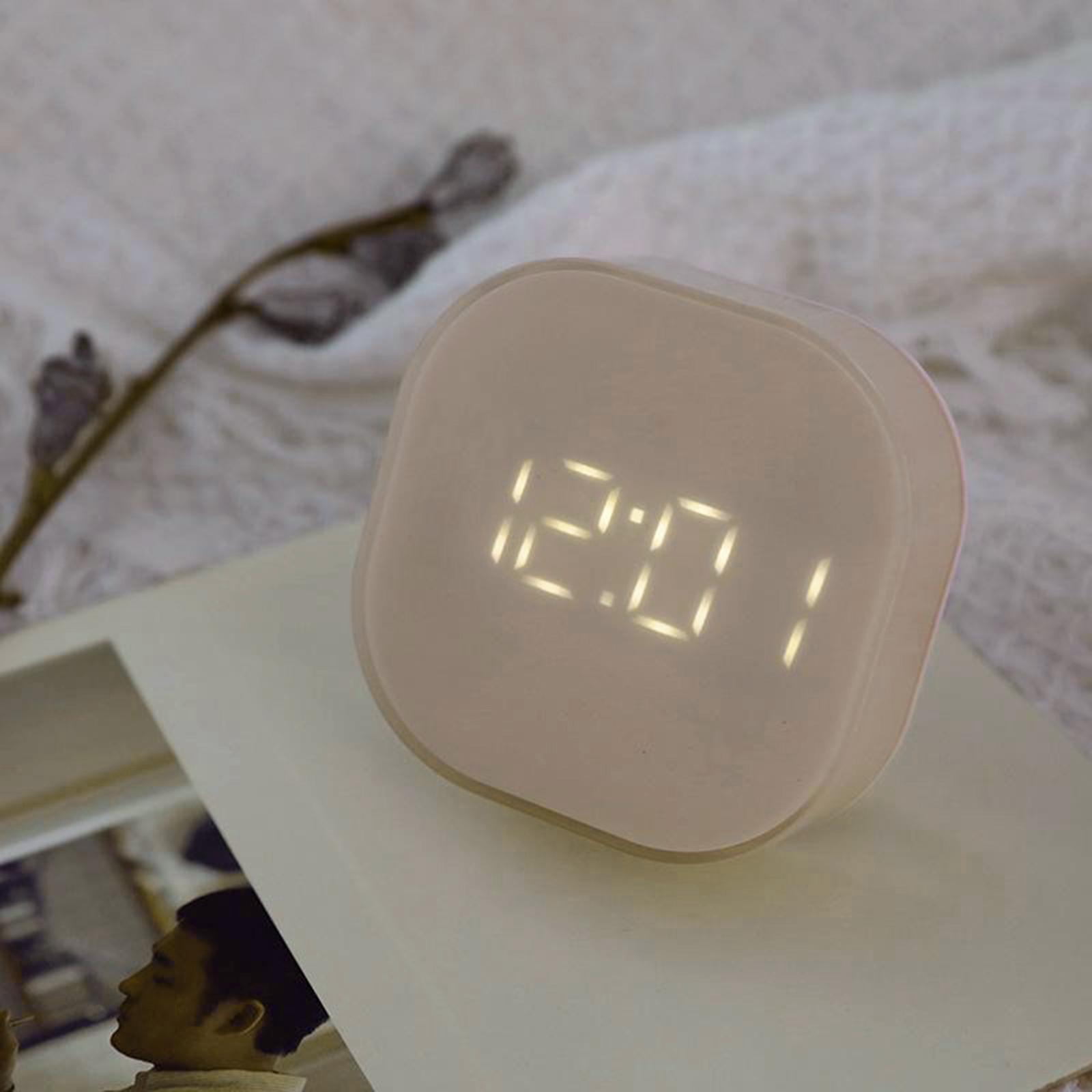 Small Square Bedside   Clock ic with Snooze  Pink