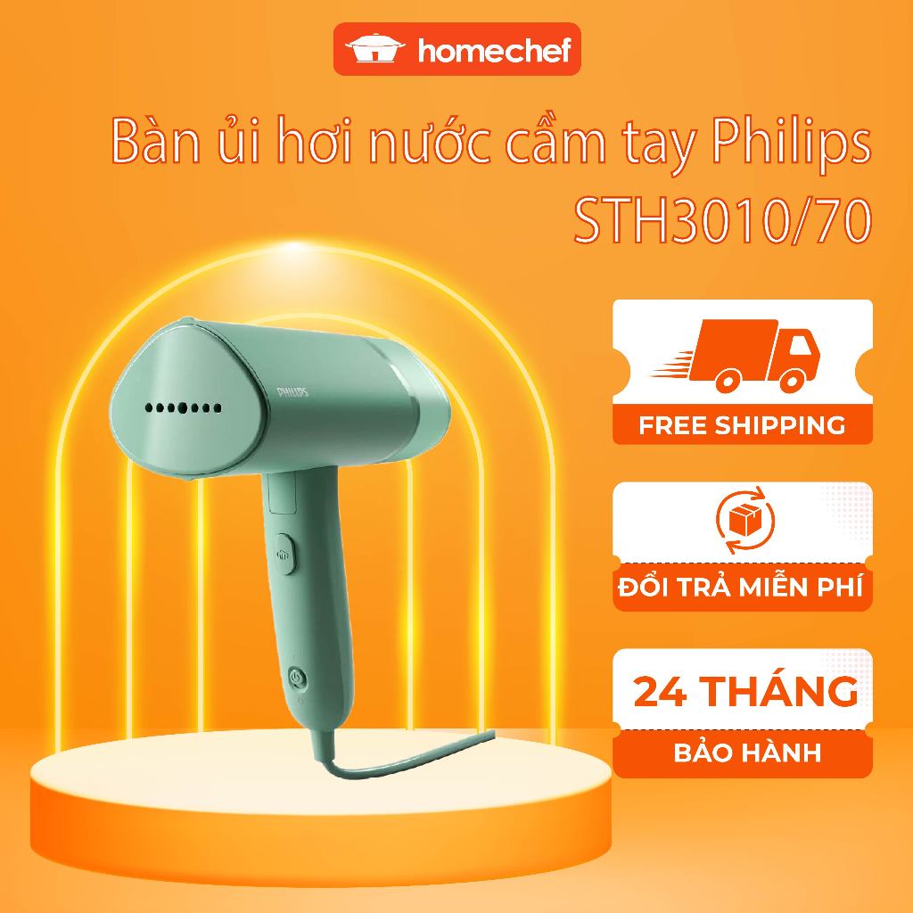 Máy là hơi nước cầm tay PHILIPS STH3010 1000W ủi phẳng nhanh bảo hành 2 năm bàn ủi hơi nước cầm tay|Hàng chính hãng