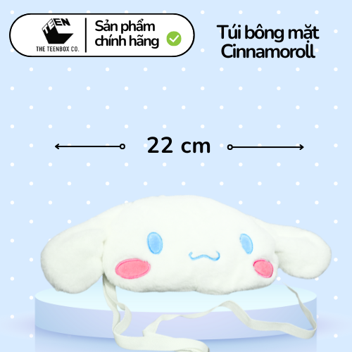 Túi bông mặt Cinnamoroll, Túi Sanrio Chính Hãng, Quà tặng đáng yêu, Sản phẩm chính hãng, Phân phối bởi Teenbox