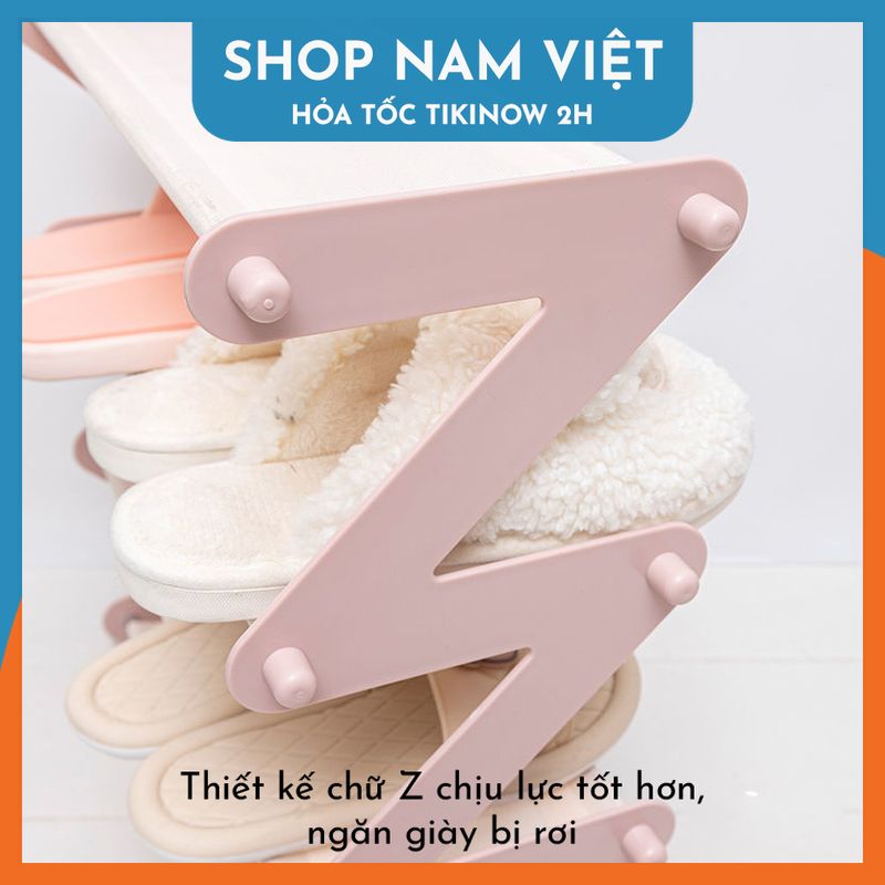 Kệ Chữ Z Gấp Gọn 4 Tầng Để Giày Dép và Trang Trí Phòng Khách
