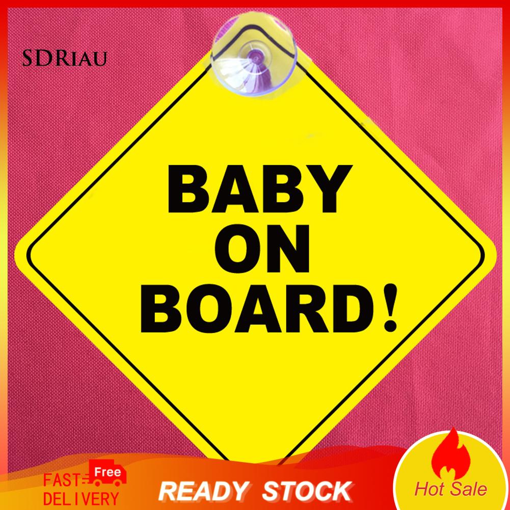 Sticker Dán Cửa Sổ Xe Hơi Trang Trí Hình Bảng Chữ Baby On Board