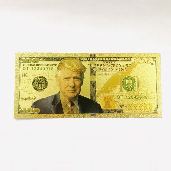 Tờ lưu niệm 100 USD hình Tổng Thống Trump bằng plastic mạ màu vàng, sưu tầm độc lạ, quà tặng bạn bè người thân thú vị - TMT Collection - SP005230