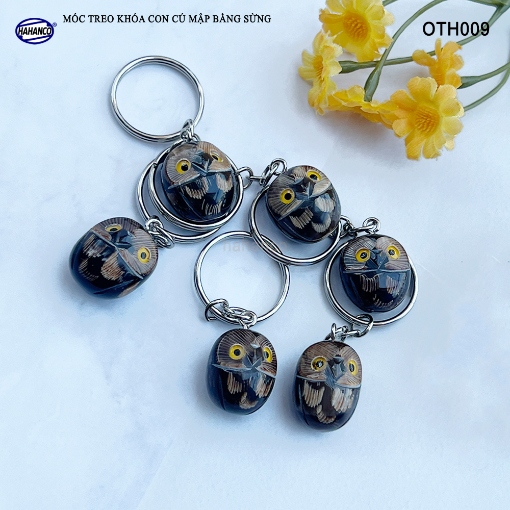 Móc Khóa Sừng Hình Cú Mập Mũm Mĩm Hình Dáng Đáng Yêu HAHANCO - OTH009
