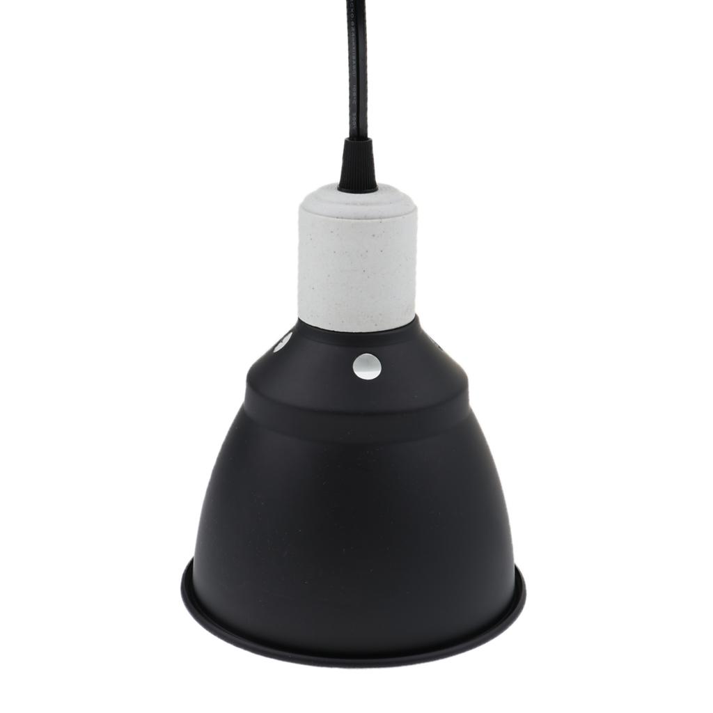 Dome Lamp Fixture for Reptiles Amphibians Poulty Heat Lamp UVA UVB Bulb Halogen Bulb & Habitat Lighting Holder 110-120V US Plug