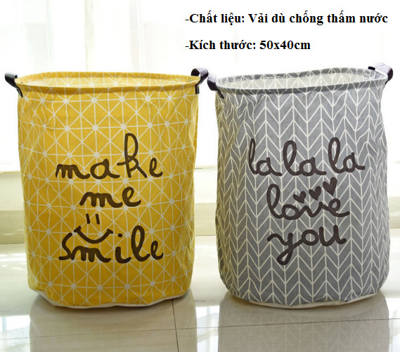 Giỏ đựng quần áo, chăn màn, Túi đựng đồ chơi, đồ giặt, đồ dơ siêu rộng đa năng có thể gấp gọn tiện dụng- GD463-W01