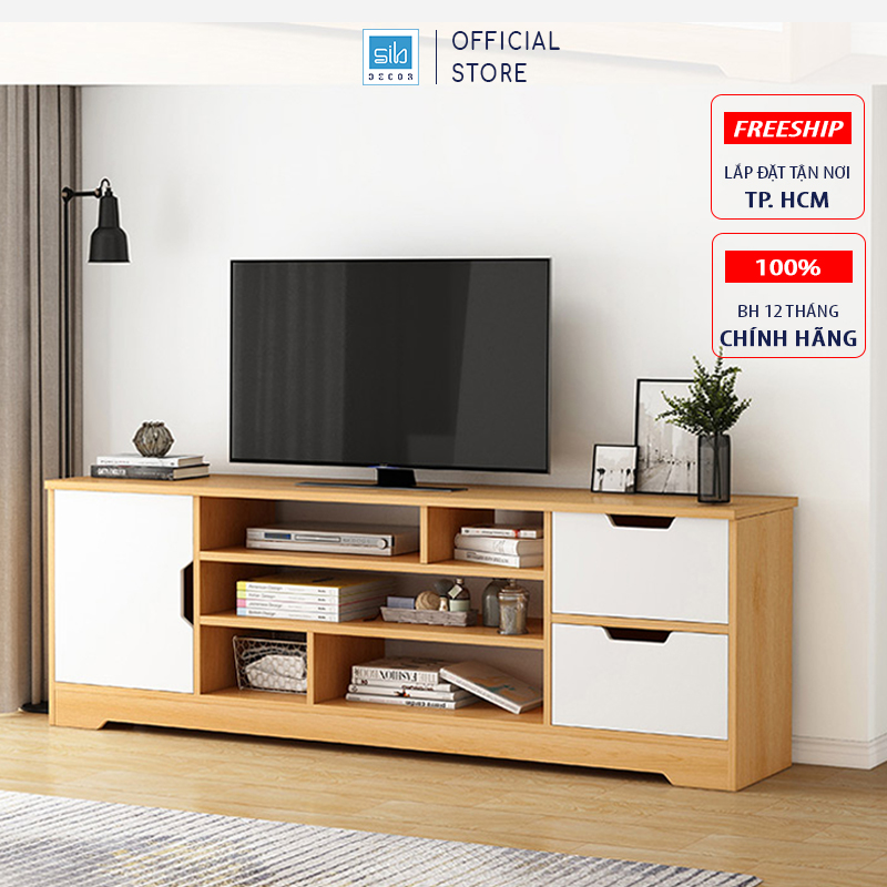 Kệ Để Tivi Phòng Khách, Phòng Ngủ Hiện Đại SIB DECOR 2 Ngăn Kéo 1 Cánh Tủ TV02