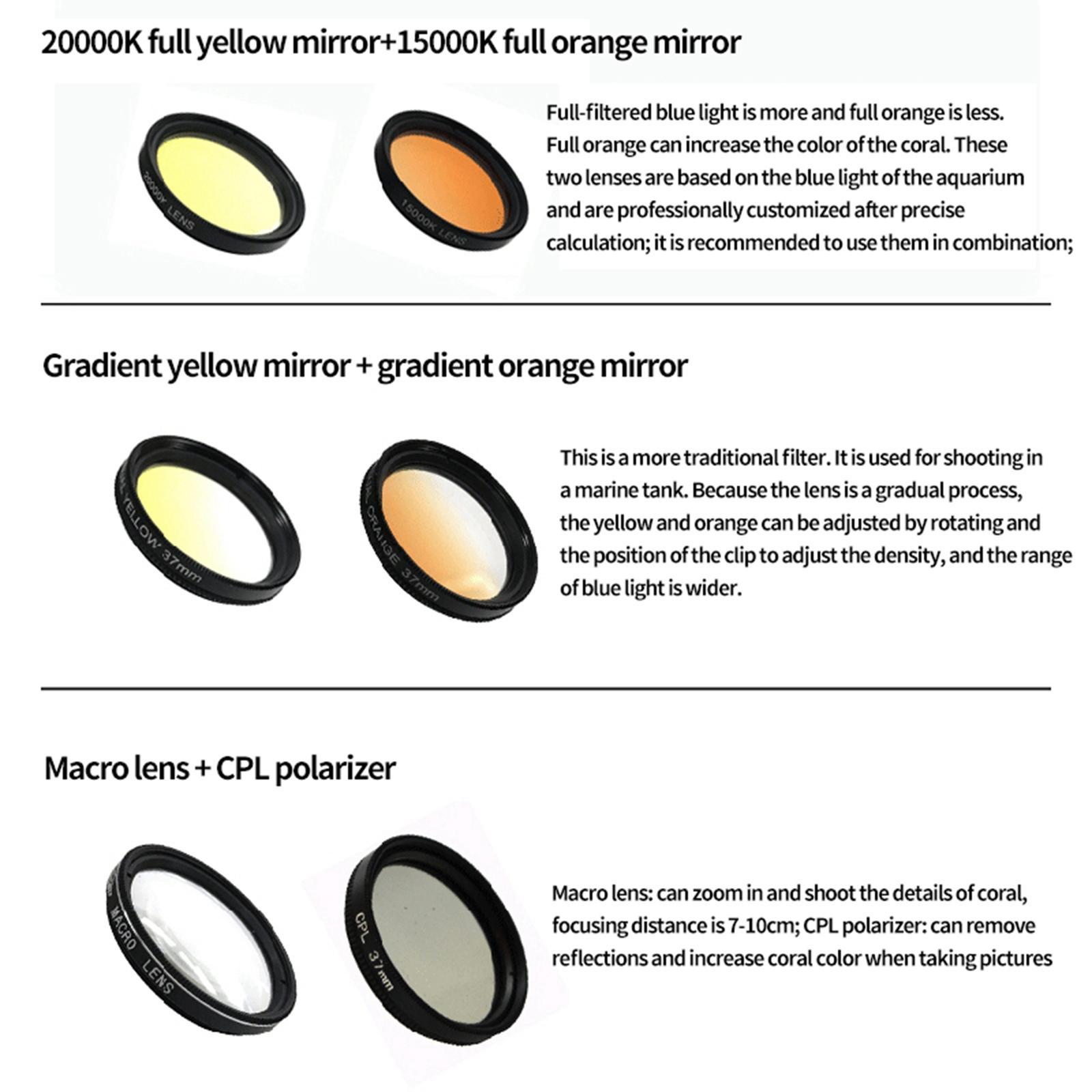 10 in 1 Kit Coral Lens Filter Kits for Phone Professional Photography