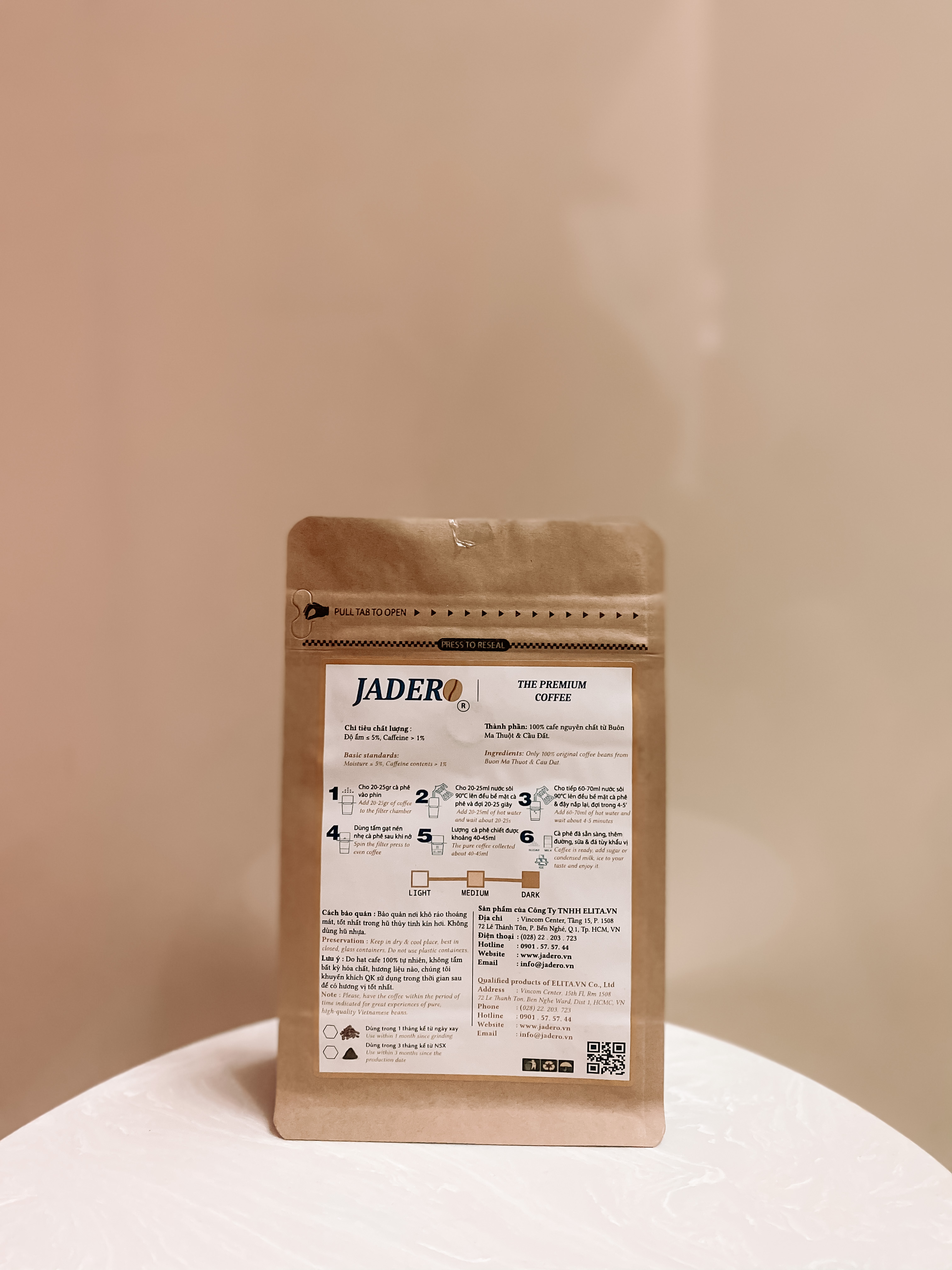 MOKA CAFE Pha Máy nguyên chất rang mộc Cầu Đất, Đà Lạt - Lâm Đồng - 250GR