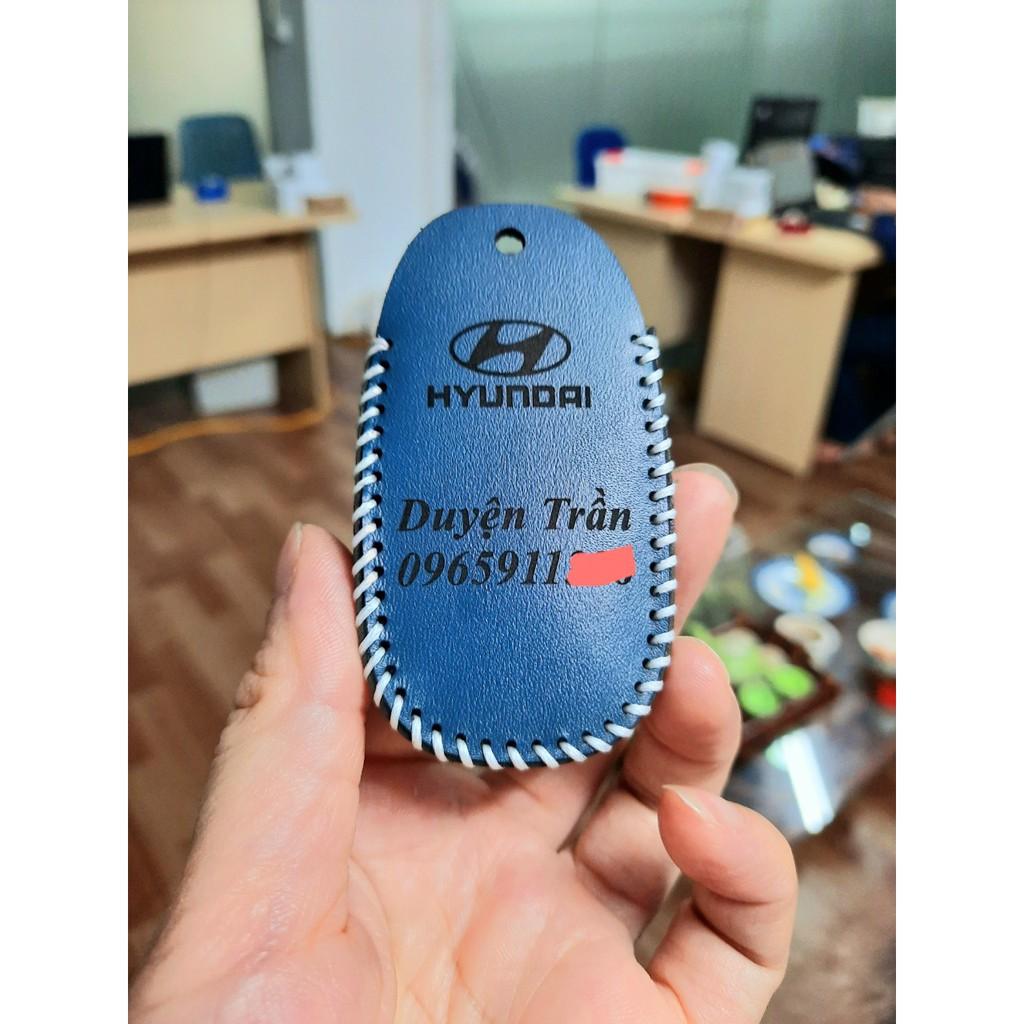 Bao Da Chìa Khóa ô tô HUYNDAI Accent 21-23, Elantra 23 khoá 4 nút chất liệu da bò cao cấp