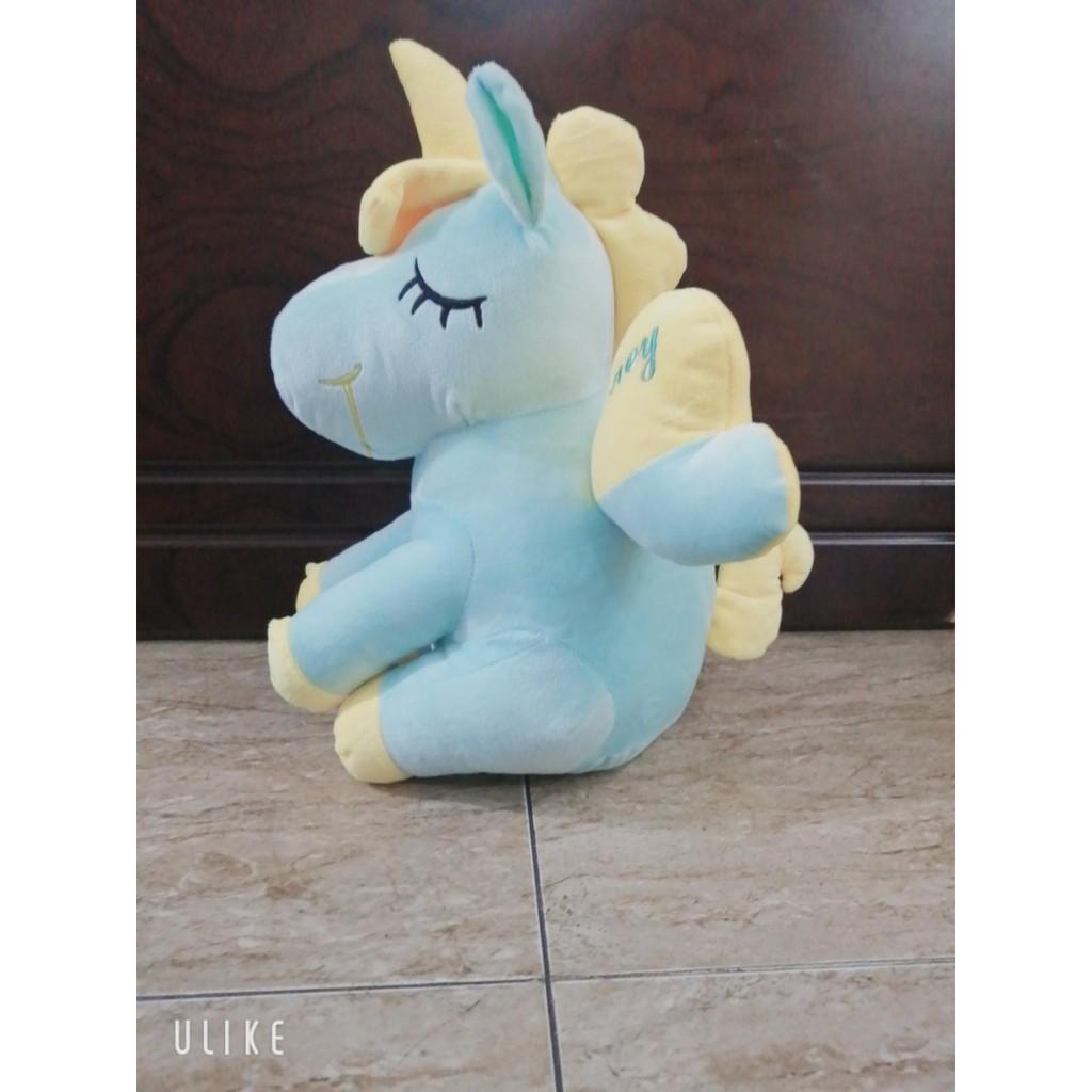 Gấu bông Kì lân ngồi honey cánh tim cute quà tặng