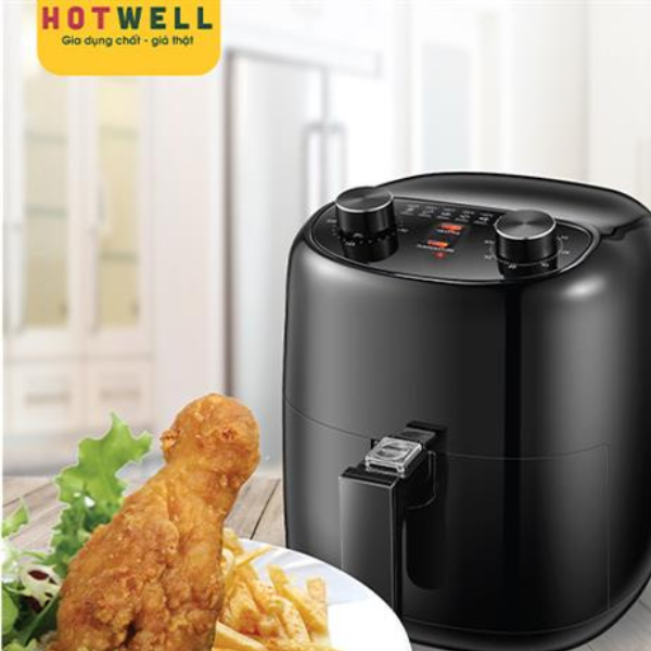 Nồi Chiên Không Dầu HOTWELL AF50H1 Black 5 Lít, Bảo Hành Chính Hãng 12 Tháng, 1 Đổi 1 Trong 100 Ngày - Hàng Chính Hãng