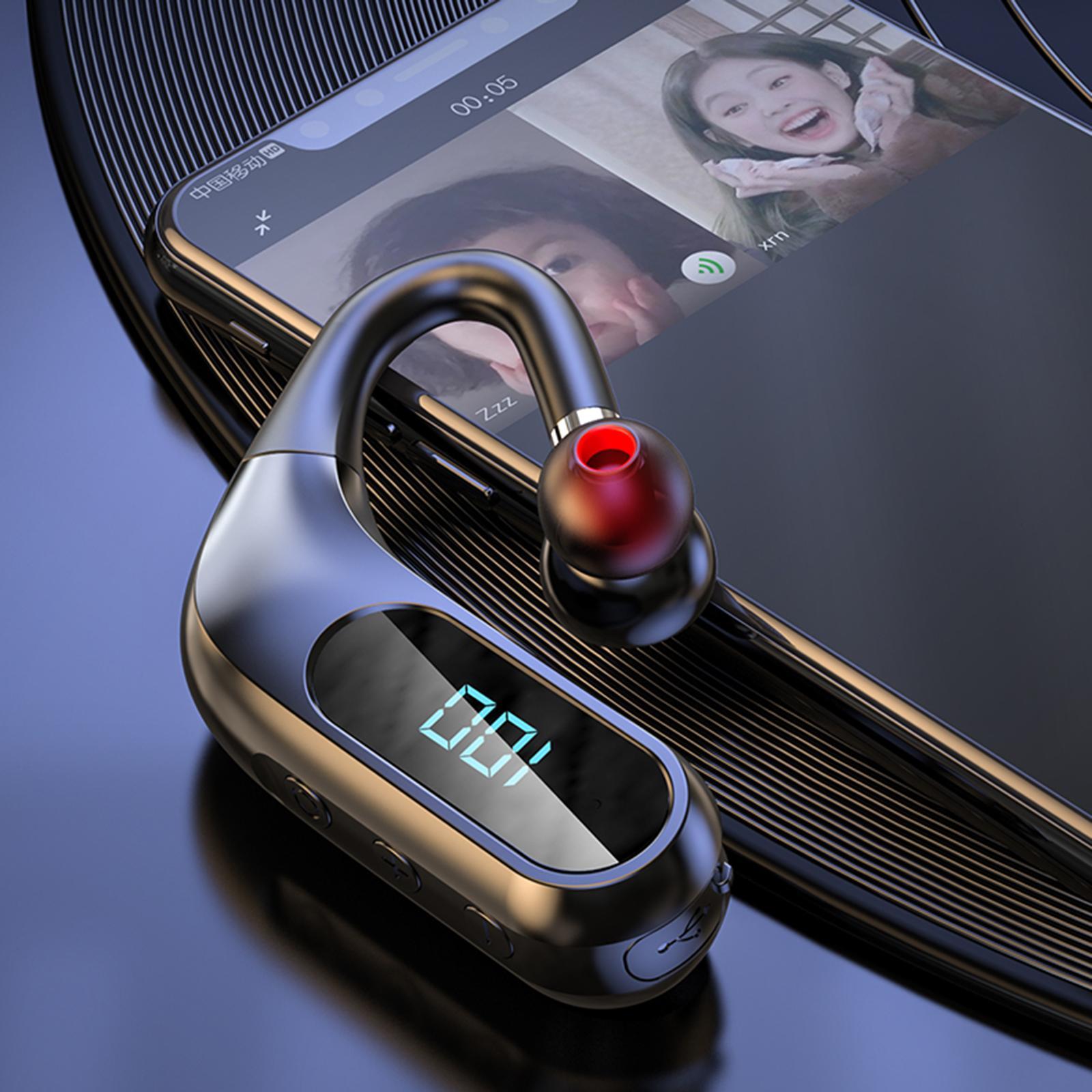 Bluetooth Headset Earpiece V5.0 Hands Calling Noise Cancelling