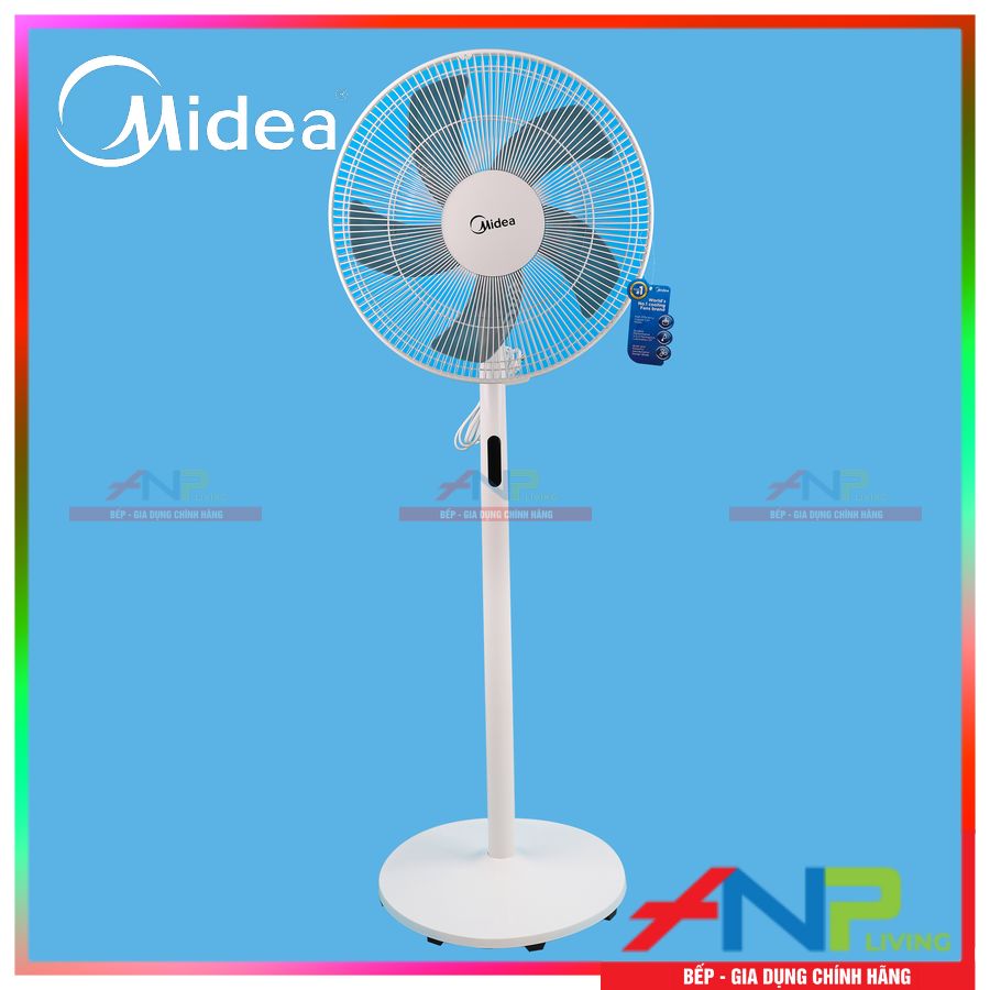 Quạt Đứng 5 Cánh Midea FS40-18BR (Động cơ inverter Công Suất 48W - 8 Cấp Gió - Màn hình LED - Có Điều Khiển Từ Xa) - Hàng Chính Hãng