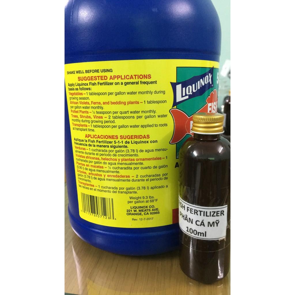 Phân cá hữu cơ nhập khẩu từ Mỹ lọ 100ml