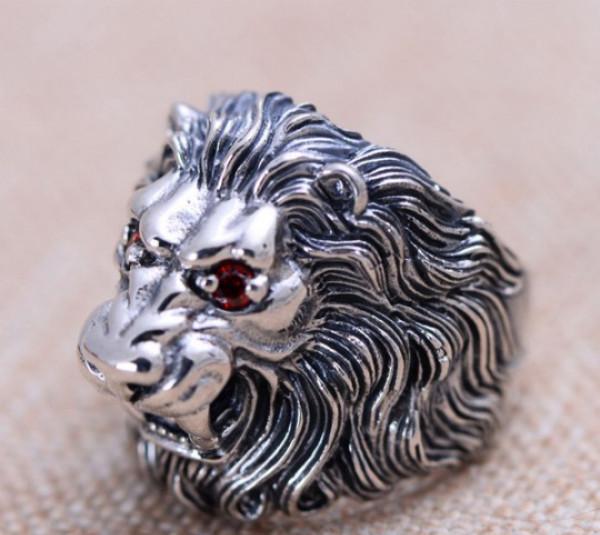 nhẫn nam bạc thái 925- đầu sư tử cao cấp -hnha021