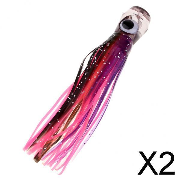 2xSaltwater Fishing Octopus Squid Skirt Lure Marlin Tuna Trolling Lure 02