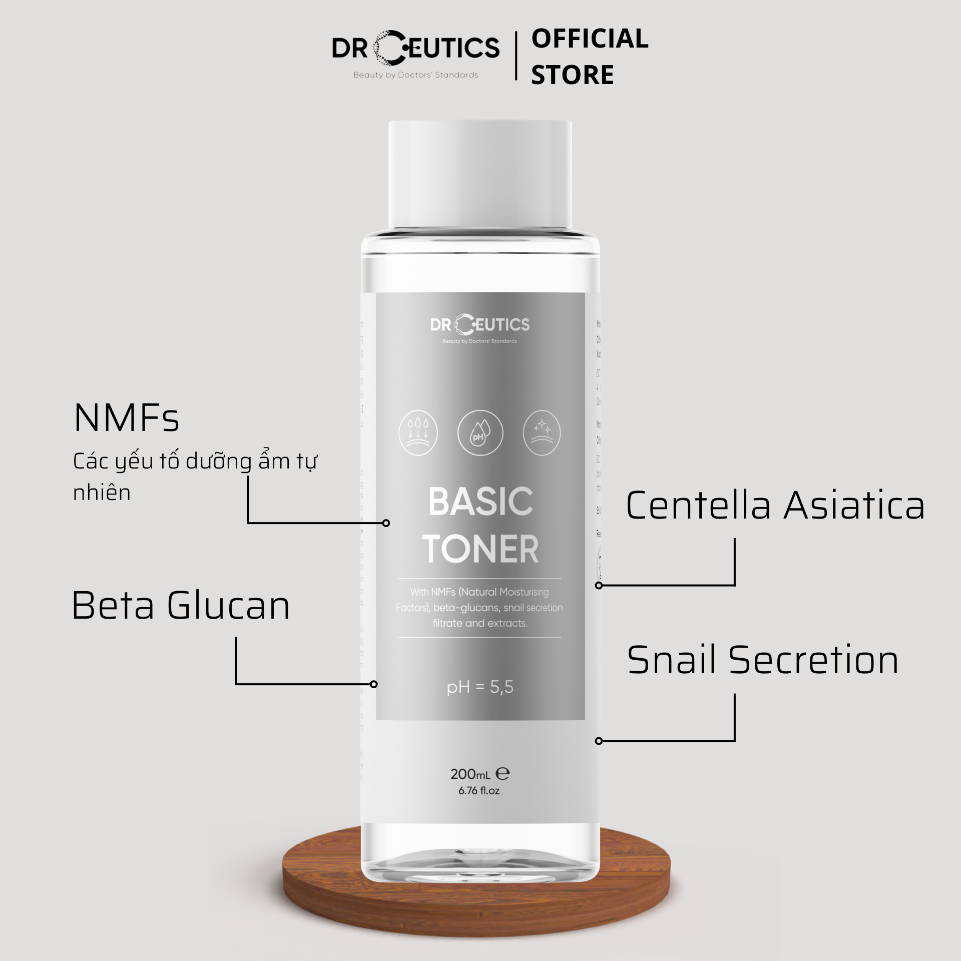 DRCEUTICS Basic Toner Và Standard Toner Cấp Ẩm Cho Da (200ml)