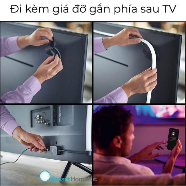 Đèn LED dây Philips Hue Play Gradient Lightstrip For TV - Đèn RGB cao cấp 16 triệu màu đồng bộ màn hình - Hàng Chính Hãng