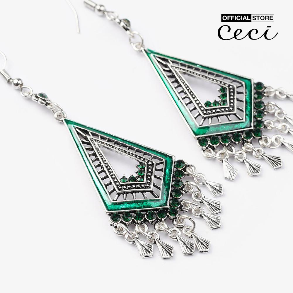 CECI - Khuyên tai nữ dáng thả tua rua cá tính CC1-02000141
