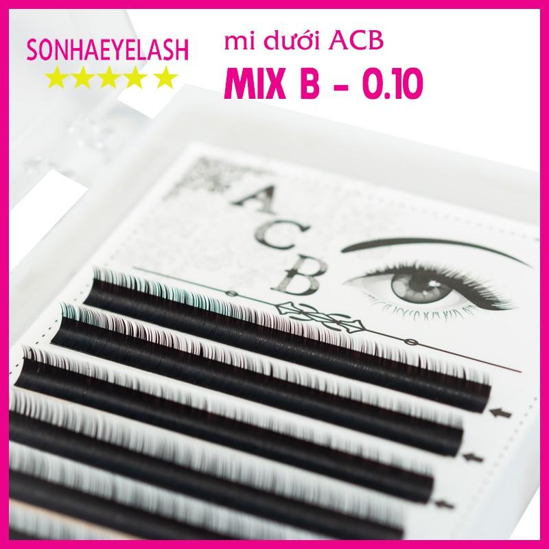 Mi dưới mix B 0.10, độ dài mi 5mm đến 8mm dùng để nối mi dưới