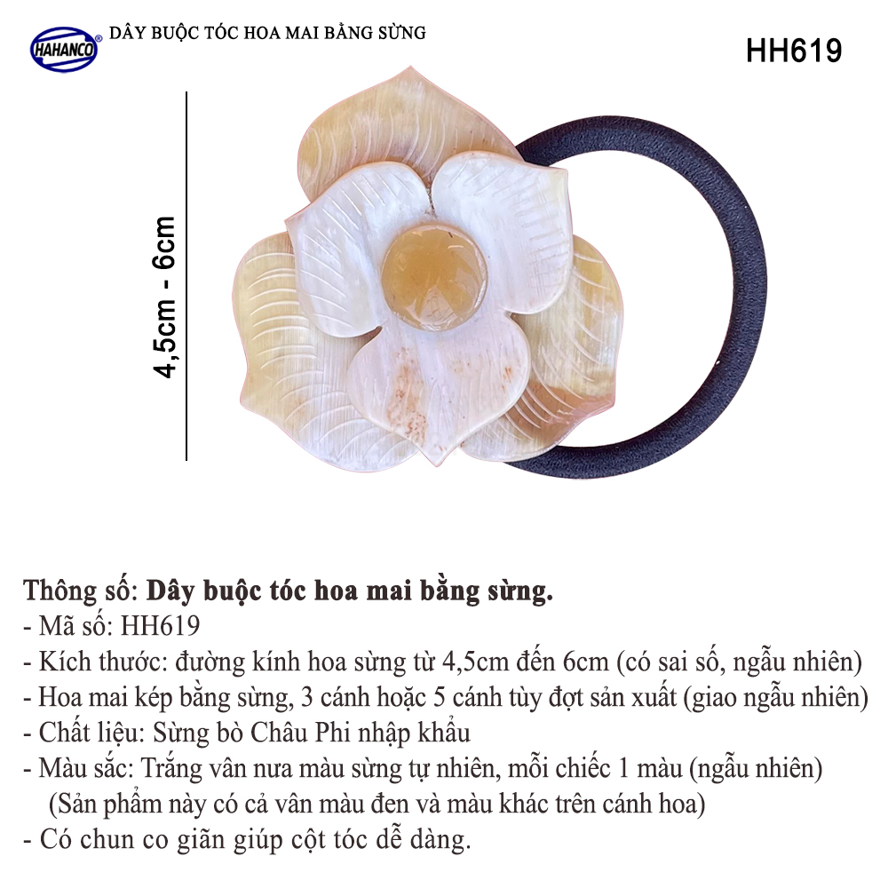 Dây cột tóc hoa mai bằng sừng - phụ kiện tóc độc lạ phong cách Hàn Quốc - handmade đẹp - HH619