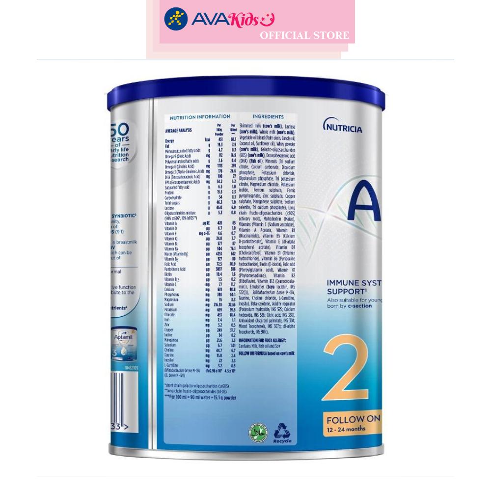 Sữa bột Aptamil Profutura Cesarbiotik số 2 800g (1 - 2 tuổi)