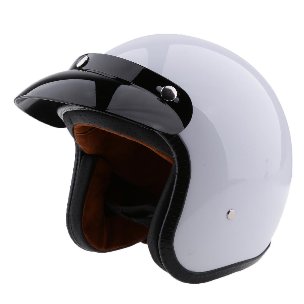 Interphone Bluetooth Headset+Bright White Motorcycle 3/4 Open Face Helmet M