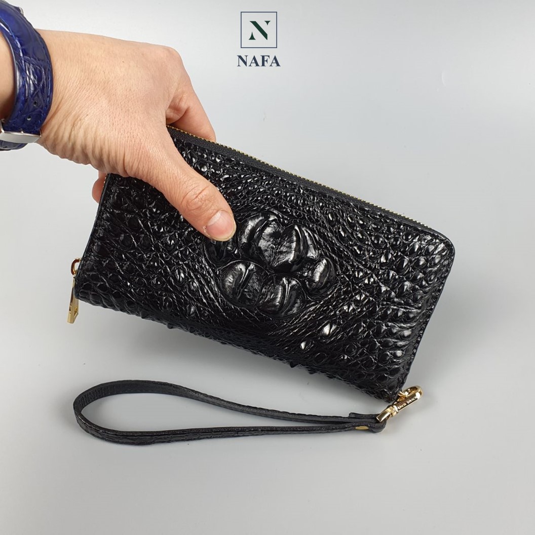 Ví dài cầm tay nam nữ da cá sấu thật NAFA WL124 chất liệu cao cấp bền bỉ và sang trọng - BH 3 năm