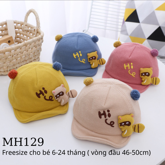 Mũ lưỡi trai mềm hình chú chồn tai bông dễ thương cho bé MH129 Mimo Baby