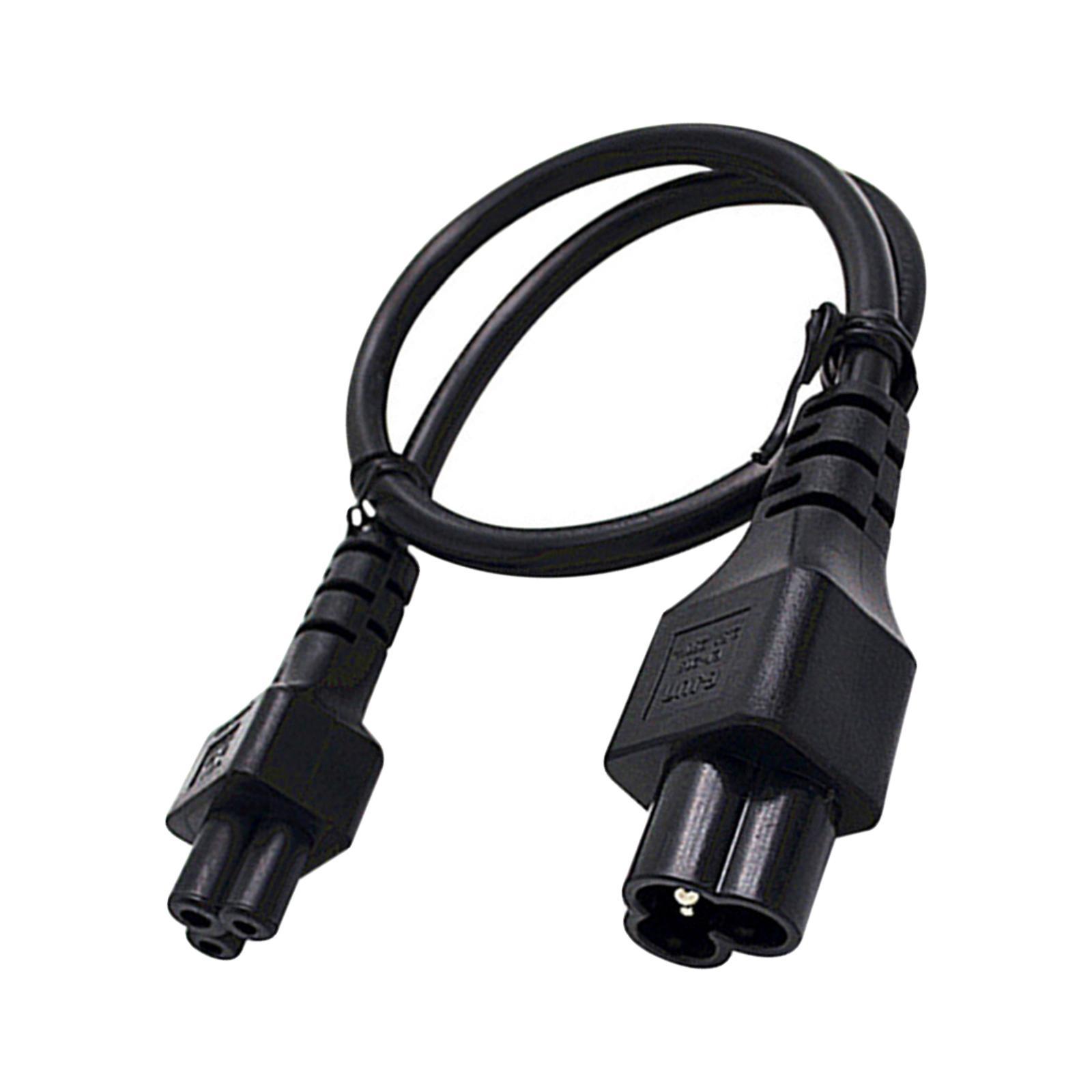 3Pin IEC320 C5 Female to C6 Male Extension Cable Stable Transmission Male to Female Low Resistance 2ft/0.6M 2.5A for Scanner Computer Laptop
