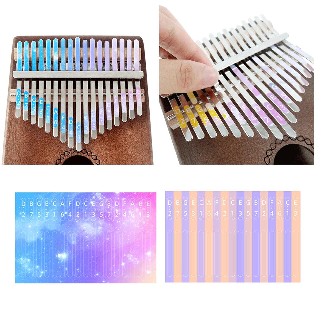 2Pc Kalimba 17 Key Note Sticker For Beginner Learner Musical Gifts Stripe
