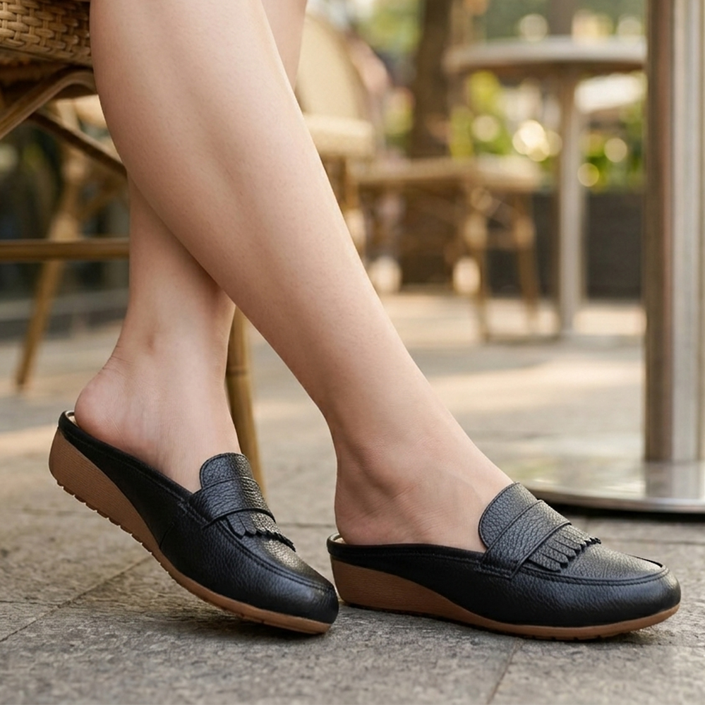 Dép Sục Nữ Da Mềm Cao Cấp HA NAM Đế Cao 3cm – Sang Trọng, Êm Chân, Tôn Dáng DNU2186