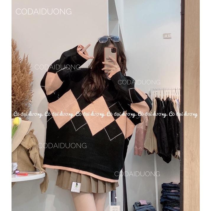 Áo len cổ tròn trám