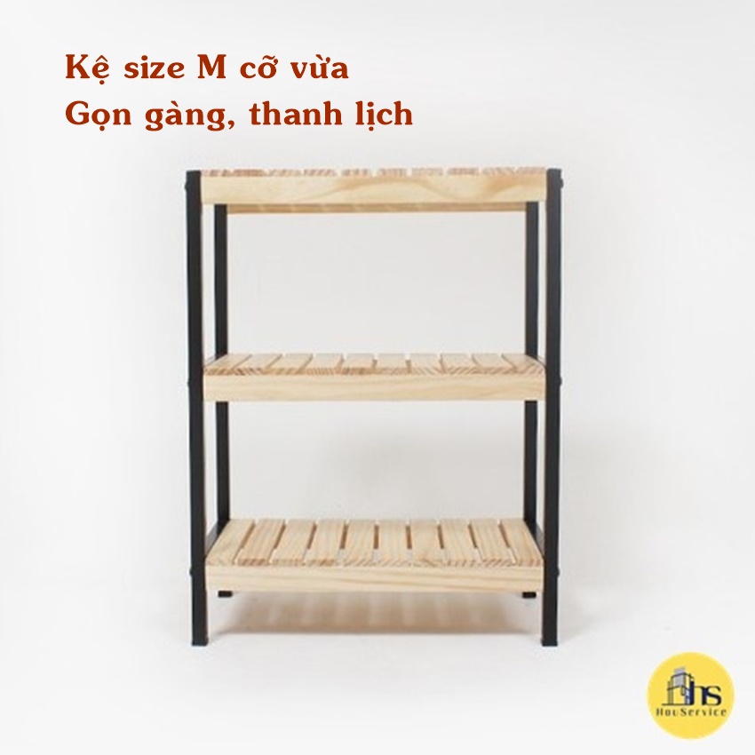 [HCM - Nhận đặt hàng theo yêu cầu] [Korean Style] Kệ đa năng Sắt Gỗ size M cỡ vừa màu ĐEN, phong cách Hàn Quốc. Kệ đa năng, tiện dụng, bày trí đẹp phù hợp không gian đơn giản, hiện đại và sang trọng. Kệ cao cấp, đạt tiêu chuẩn Hàn Quốc