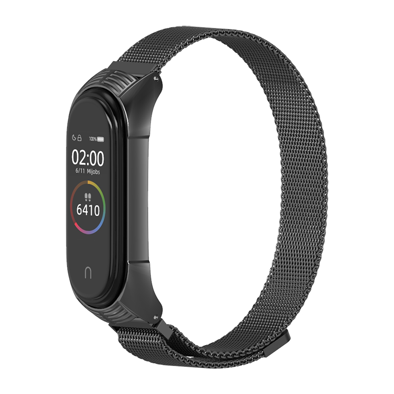 Dây thay thế cho Xiaomi Miband 5 Mijobs kim loại nhuyễn TF, Nam Châm - Hàng Nhập Khẩu